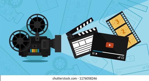 cinema shooting video vector illustration 260nw 1176058246